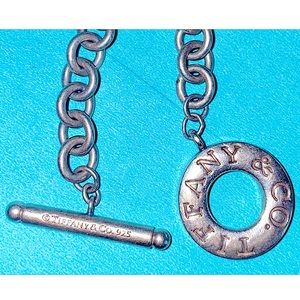 Tiffany & Co Silver Circle Charm Toggle Bracelet